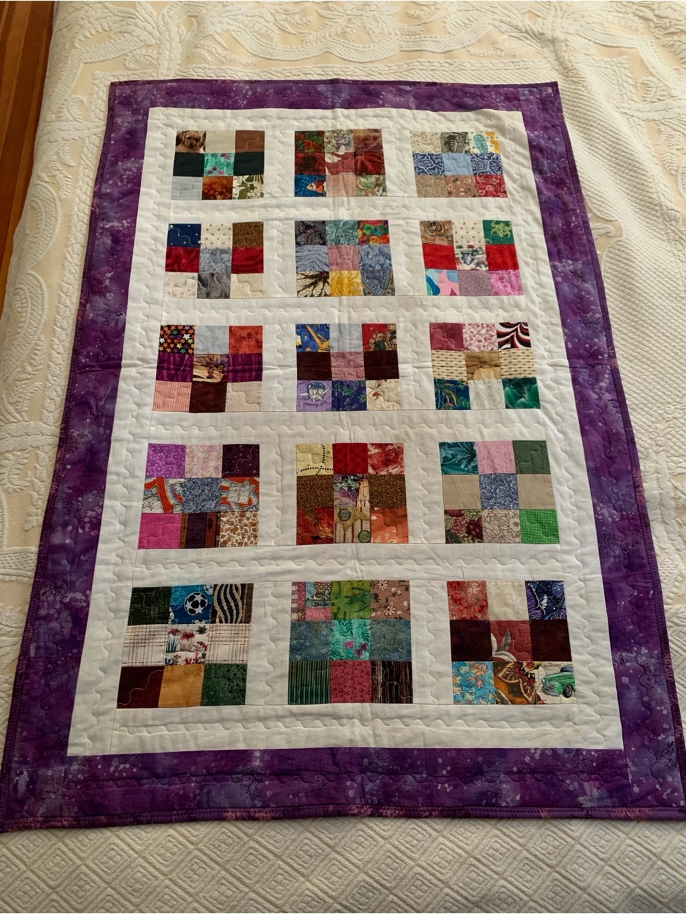 Excellent Condition Small Handmade Patchwork Quilt